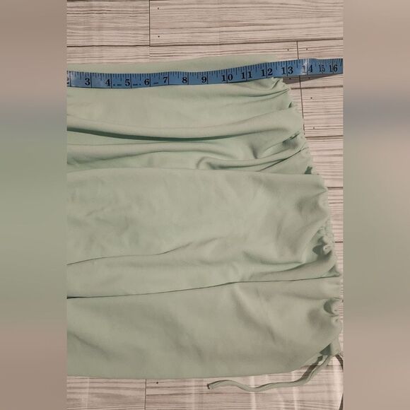 NWT Zara Ruched Mini Skirt Green Mint Size Medium - Picture 6 of 13